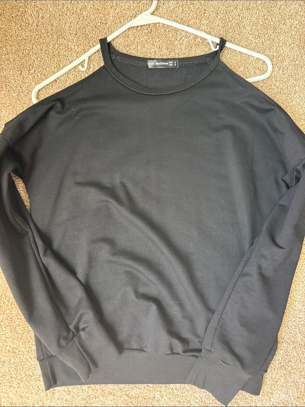 Black Women's Cold-Shoulder Sweatshirt